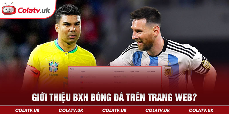Giới thiệu BXH bóng đá trên trang web?